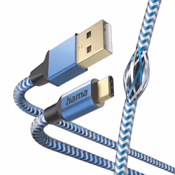 Hama Reflective USB cable USB 2.0 1.5 m USB A USB C Blue - Additional view 5