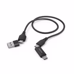 Hama 00201537 USB cable USB 2.0 1.5 m USB A/USB C USB C/Micro-USB B Black