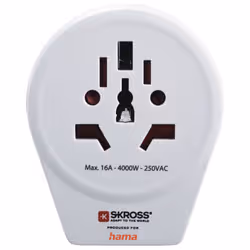 Hama World to Europe USB power plug adapter Universal White - Additional view 2