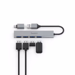 Hama 00200141 interface hub USB 3.2 Gen 1 (3.1 Gen 1) Type-A 5000 Mbit/s Grey - Additional view 4