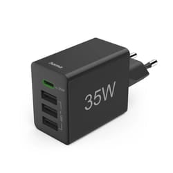 Hama 00201990 mobile device charger Headset, Power bank, Smartphone, Tablet Black AC Fast charging Indoor