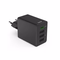 Hama 00201990 mobile device charger Headset, Power bank, Smartphone, Tablet Black AC Fast charging Indoor