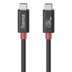 Hama 00200799. Cable length: 1 m. Connector 1: USB C. Connector 2: USB C. USB version: USB4 Gen 4x2. Maximum data transfer ra ...