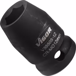 Vigor V5550S-12, Socket, 1/2", Metric, 1 head(s), 12 mm, Matt