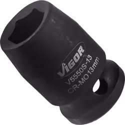 Vigor V5550S-13, Socket, 1/2", Metric, 1 head(s), 13 mm, Matt