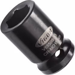 Vigor V5550S-15, Socket, 1/2", Metric, 1 head(s), 15 mm, Gloss