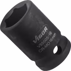 Vigor V5550S-16, Socket, 1/2", Metric, 1 head(s), 16 mm, Matt