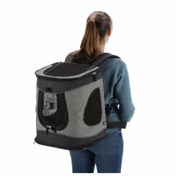 TRIXIE 4047974289440, Soft pet carrier, Backpack pet carrier, Dog, 12 kg, Top & front load, Black, Grey