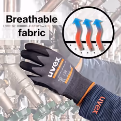 6 PAIRS Uvex Safety Gloves Athletic Allround Precision Assembly/Handling Gloves - 9/Large