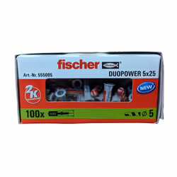 Fischer 555005 Duopower 5mmx25mm Box Of 100