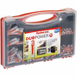 Fischer 535973, Wall plug, Plastic, Grey, Red, 280 pc(s), Box, 30 x DuoPower 5 x 25, 140 x DuoPower 6 x 30, 80 x DuoPower 8 x ...