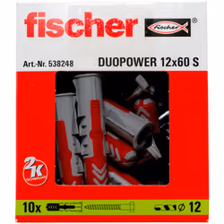 Fischer DuoPower 10 pc(s) Screw & wall plug kit 60 mm
