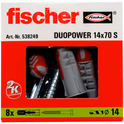 Fischer DuoPower 8 pc(s) Screw & wall plug kit 70 mm