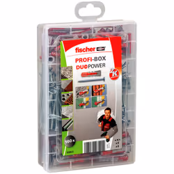 Fischer 538622, Screw & wall plug kit, Autoclaved aerated concrete, Plasterboard, Nylon, 80 pc(s), Box, 50 DuoPower 6 x 30, 3 ...