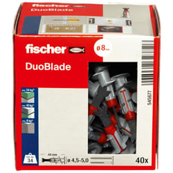 DuoBlade LD, innovative self-drilling plasterboard plug, strong plug for fast and easy installation in gypsum plasterboard and fibre board, with metal