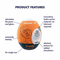 Satisfyer Masturbator Egg Single (Crunchy) Egg masturbator White Thermoplastic elastomer (TPE)