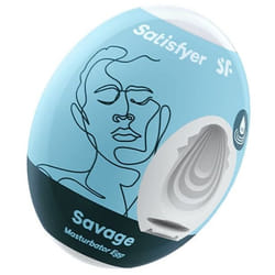 Satisfyer Masturbator Egg Single (Savage) Egg masturbator White Thermoplastic elastomer (TPE)