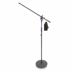 Gravity MS 2321 B, Boom microphone stand, Round base, Black, Steel, Metal, 270 mm