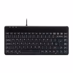 PERIBOARD-409P Wired PS2 Mini Keyboard, Black, UK Layout