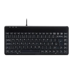 PERIBOARD-409P Wired PS2 Mini Keyboard, Black, UK Layout
