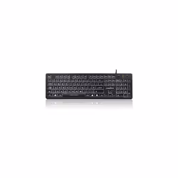 Perixx Periboard-317 Wired USB White LED Backlit Keyboard, Big Print Illuminated Keys, UK QWERTY, Black
