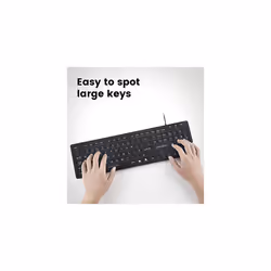 Perixx Periboard-317 Wired USB White LED Backlit Keyboard, Big Print Illuminated Keys, UK QWERTY, Black
