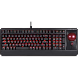 Perixx PERIBOARD-322 Large Trackball Mechanical Keyboard - 55 mm Trackball, Tilt Scrolling Wheel, 2 Hubs,RGB Backlit,US English Layout