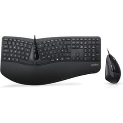 Perixx Periduo-505, Wired Ergonomic Split Keyboard and Vertical Mouse Combo with Adjustable Palm Rest and Membrane Low Profile...
