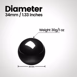 perixx PERIPRO-303GBK Small Trackball  34mm Replacement Ball for PERIMICE-517/520/717/720 and M570  Glossy Black