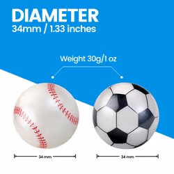 Perixx PERIPRO-303X2F 1.34 Inches Sports Trackball 2 pcs Pack - Fun Novelty Baseball and Soccer Design - Compatible for M570  M575  PERIMICE