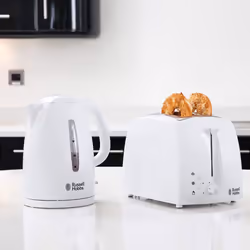Russell Hobbs Textures 1.7L Kettle & 2 Slice Toaster - White