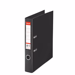 Esselte PVC Lever Arch File. Constructed to the highest specification with metal shoes to prevent scuffing. thumb hole for ea ...