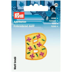 Prym Kids Letter Patch Motif  Letter B - Yellow & Multicoloured - each