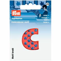 Prym Kids Letter Patch Motif Letter C - Red & Multicoloured - each