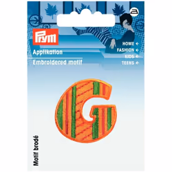 Prym Kids Letter Patch Motif Letter G - Orange & Multicoloured - each