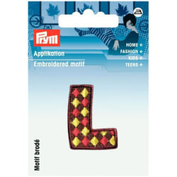 Prym Kids Letter Patch Motif  Letter L - Brown & Multicoloured - each