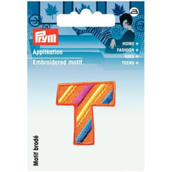 Prym Kids Letter Patch Motif  Letter T - Orange & Multicoloured - each