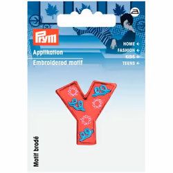Prym Kids Letter Patch Motif Letter Y - Red & Multicoloured - each