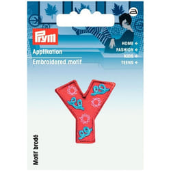 Prym Kids Letter Patch Motif  Letter Y - Red & Multicoloured - each