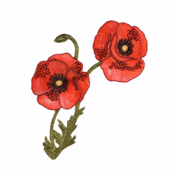 Prym Patch Motif Flower Tendril Poppies - each