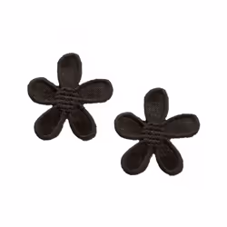 Prym Patch Motif Flowers  Black - per pack of 2