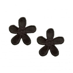 Prym Patch Motif Flowers  Black - per pack of 2