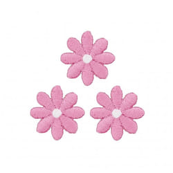 Prym Patch Motif Flowers  Pink - per pack of 3