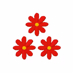Prym Patch Motif Flowers Red - per pack of 3