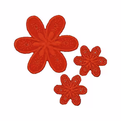 Prym Patch Motif Flowers Red - per pack of 3