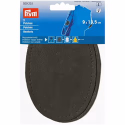 Prym Faux Nappa Leather Elbow Patches  Dark Grey - per pack of 2