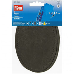 Prym Faux Nappa Leather Elbow Patches  Dark Grey - per pack of 2
