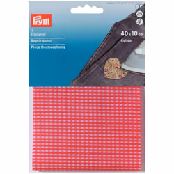 Prym Gingham Cotton Repair Sheet  Red/White - each