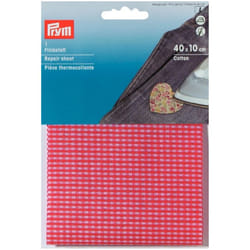 Prym Gingham Cotton Repair Sheet  Red/White - each