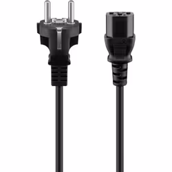 Goobay IEC Cord, 2 m, Black, 2 m, Power plug type F, IEC C13, H05VV-F3G, 250 V